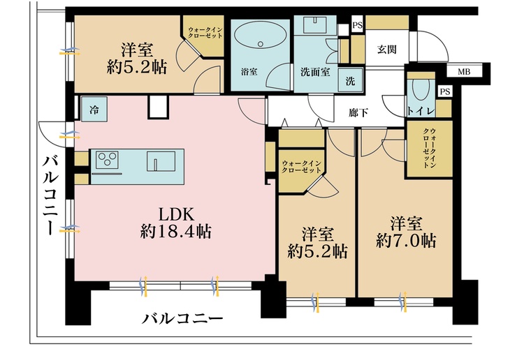その他 3LDK、専有面積81.53?、バルコニー面積22.9?