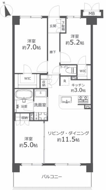 間取り 陽光が舞う南向き住宅、暖かなくつろぎの場。