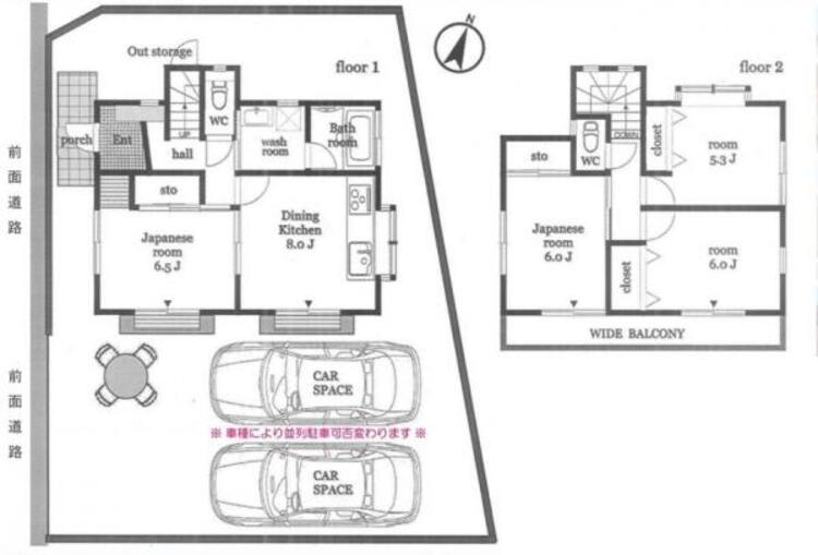 間取り 全室二面採光に付、陽当たりと風通しのよい住まい