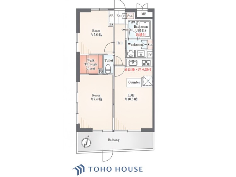 間取り 【house the light is illuminat】採光と風　家事導線も比較的良好で、風通しの良さで過ごしやすい麗(うら)らかな気分にさせてくれるリビング