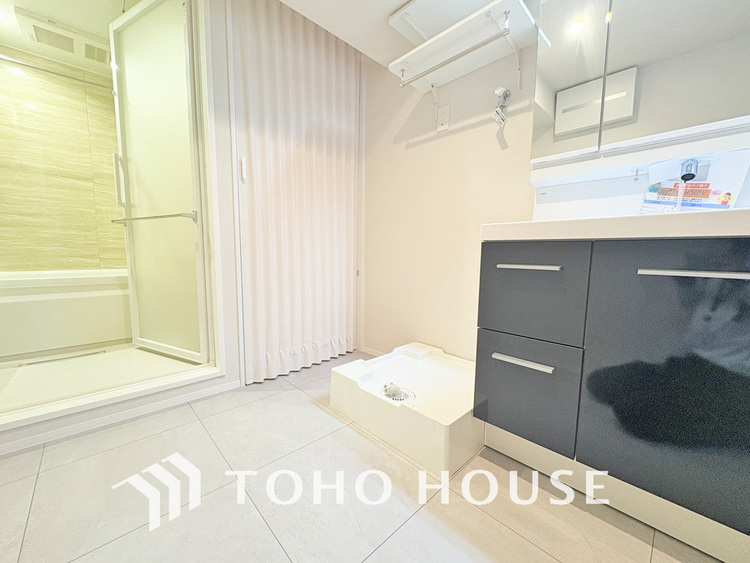 洗面 清潔感のある脱衣場