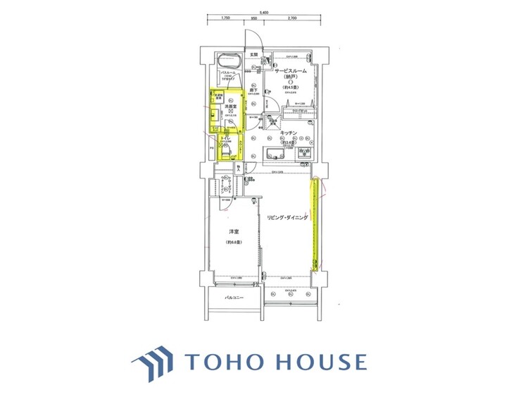間取り 【Shining】◆輝く◆ドアを開けた先に広がる家族やすらぎのプライベート空間。広く開放されたWindow・Balconyから射しこむ眩いばかりの陽光が、リビング空間を鮮やかに映し出して