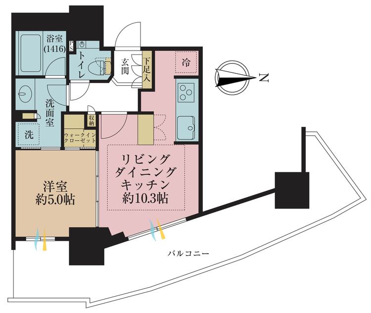 その他 1LDK、専有面積40.41m2、バルコニー面積21.64m2
