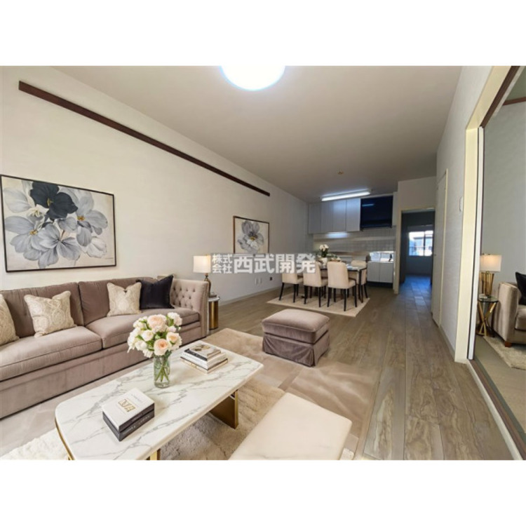 居間 【配置してある家具や小物はCGによるイメージです。】LDK１１．３帖