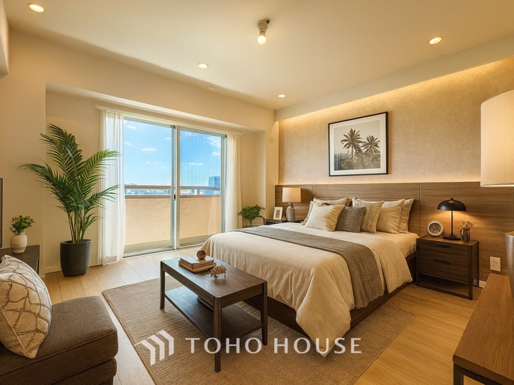 内装 ＊配置してある家具や小物はCGによるイメージ画像です。寝室は一日の疲れを癒す大切な空間。快適で落ち着けるおすすめの間取りです。