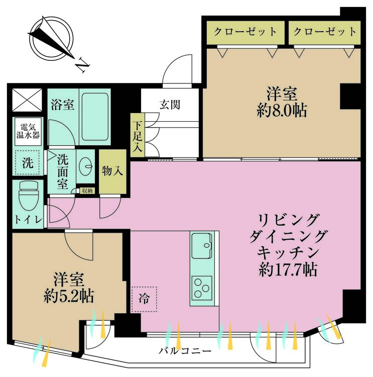 その他 2LDK、専有面積67.07m2、バルコニー面積5.51m2