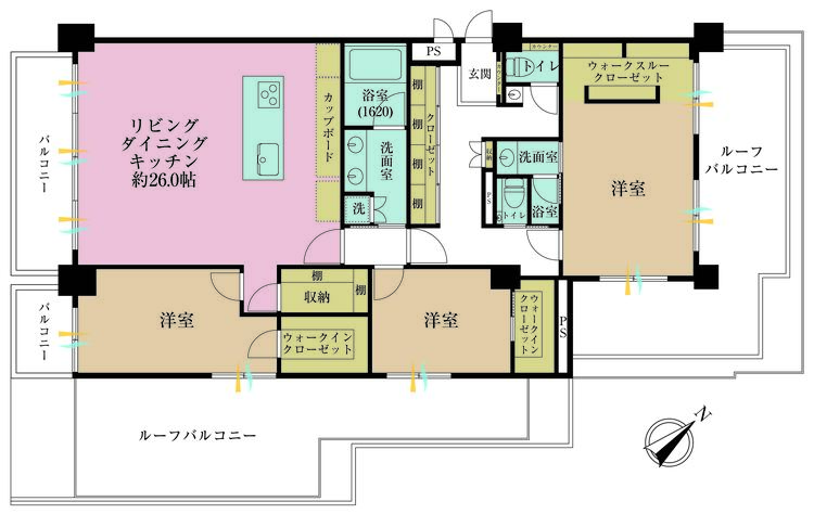 その他 3LDK、専有面積140.13m2、バルコニー面積12.37m2