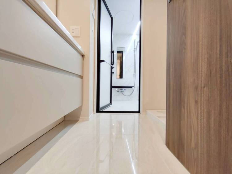 洗面 十分な広さの脱衣所。