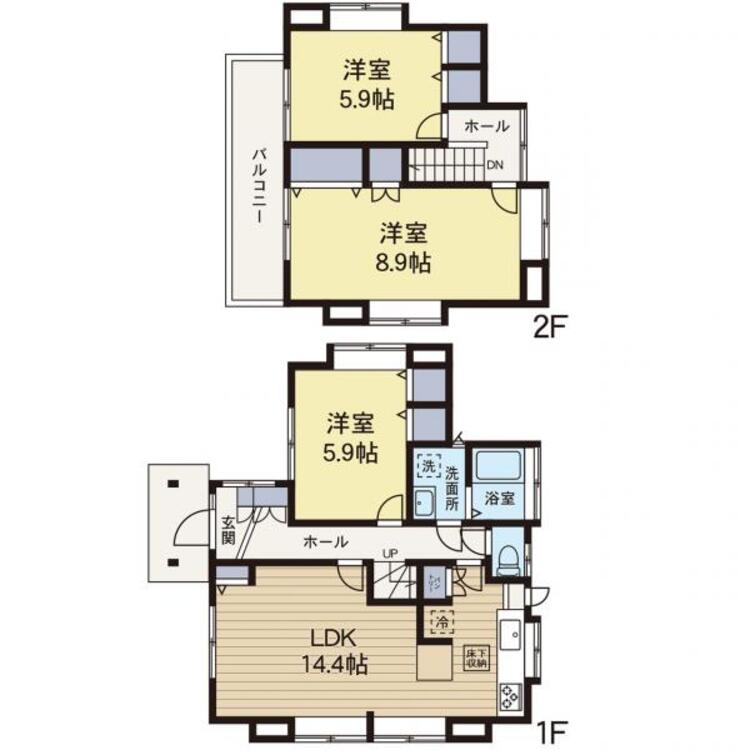 間取り 【間取り図】3LDKの広い間取りです。