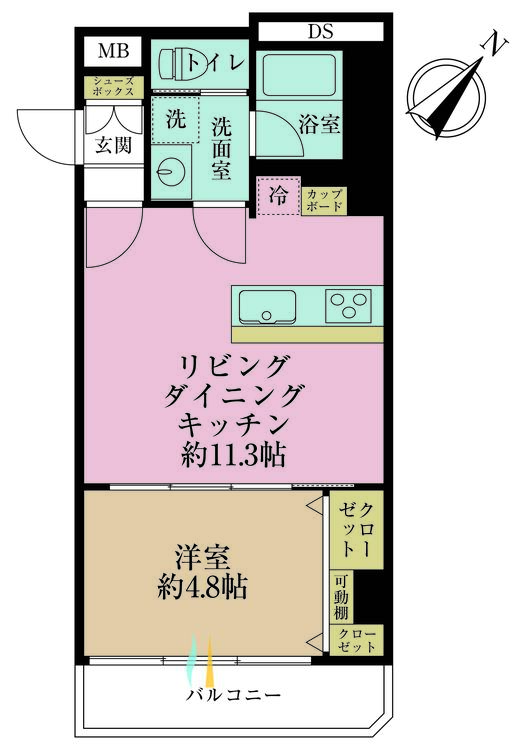 その他 1LDK、専有面積37.31m2、バルコニー面積3.69m2