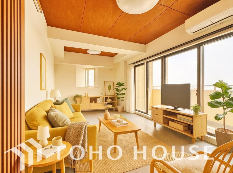 内装 ＊配置してある家具や小物はCGによるイメージ画像です。叶えたかったのは落ち着きのあるナチュラルな風合い、そして開放感があるリビング。