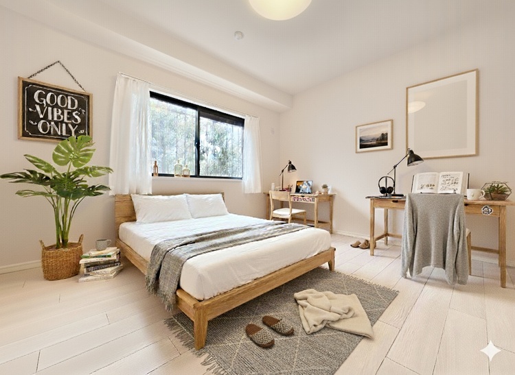 内装 ＊配置してある家具や小物はCGによるイメージ画像です。【Private room】感性を育むプライベートルームはシンプルでスマートな空間。