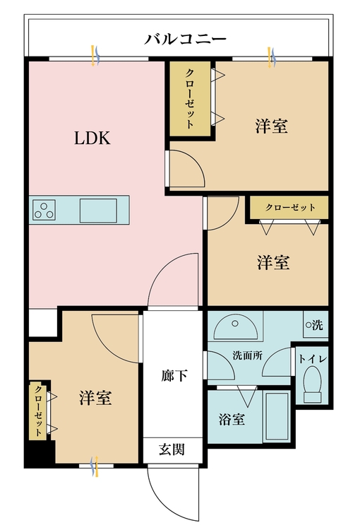 その他 3LDK、専有面積71.28m2、バルコニー面積11.04m2