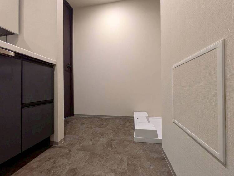 洗面 十分な広さの脱衣所。