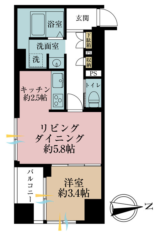 その他 1LDK、専有面積39.48m2、バルコニー面積3.64m2
