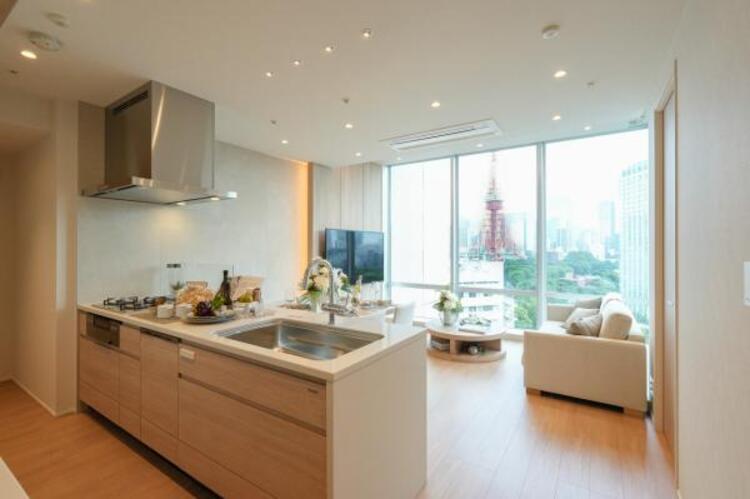 キッチン 【家具・小物は販売価格に含まれません】広々としたキッチンスペース。食洗機と浄水器が付き収納力のあるキッチンは料理が捗ります。