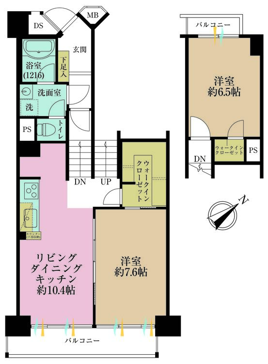 その他 2LDK、専有面積73.12m2、バルコニー面積12.51m2