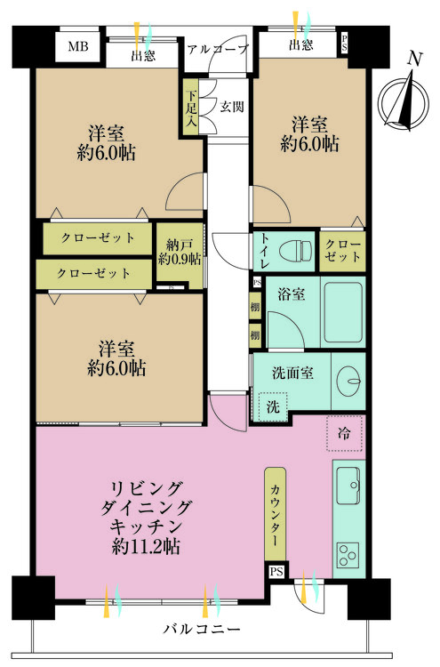 その他 3LDK、専有面積78.65m2、バルコニー面積9.18m2