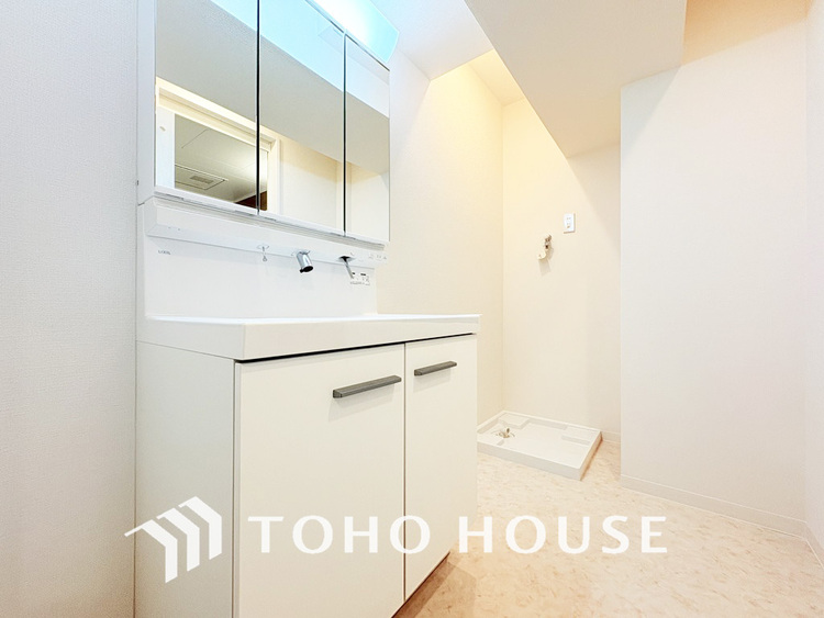 洗面 清潔感のある洗面室