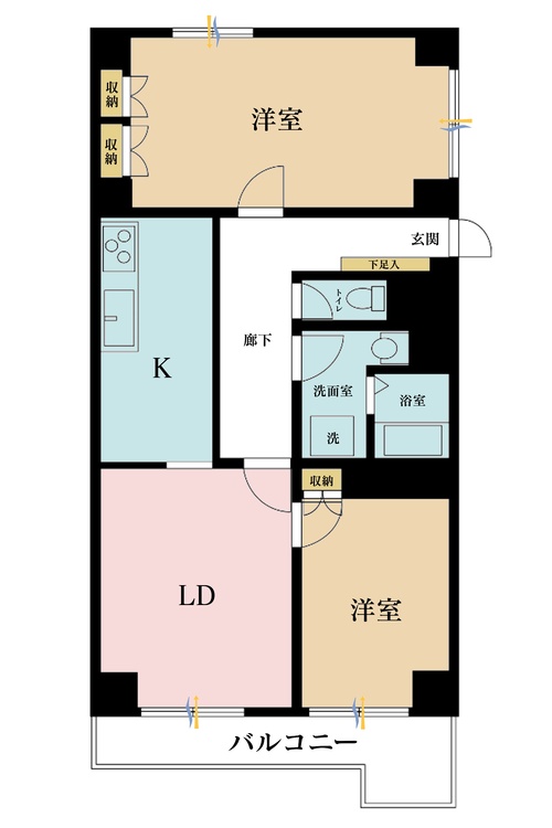 その他 2LDK、専有面積58.48m2、バルコニー面積8.15m2