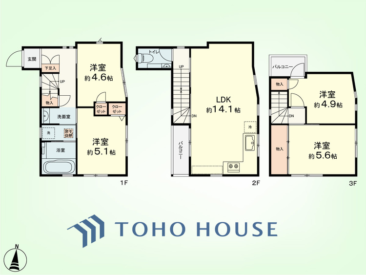 間取り 4LDK　土地面積83.24平米、建物面積81.00平米