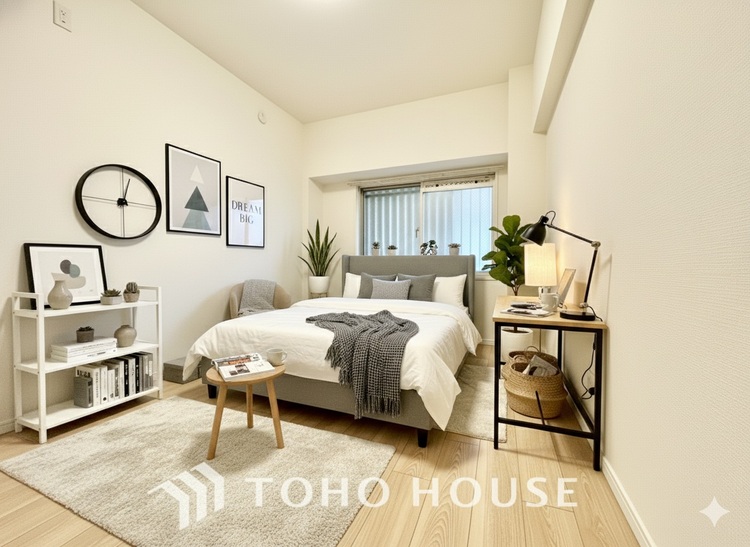 内装 ＊配置してある家具や小物はCGによるイメージ画像です。寝室は一日の疲れを癒す大切な空間。快適で落ち着けるおすすめの間取りです。