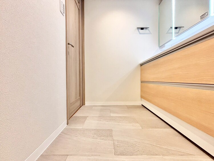 洗面 十分な広さの脱衣所。