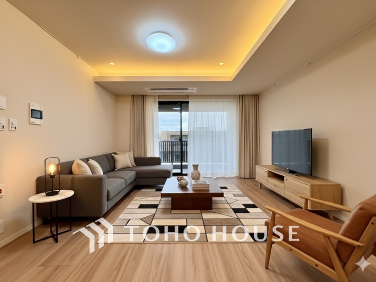 内装 【LIVING】◆家族◆愛する家族を一目で見渡せる。家族が集う空間。永遠に続く幸せな毎日を、ここで。※この画像の家具の配置には、CGによる加工を施しております。