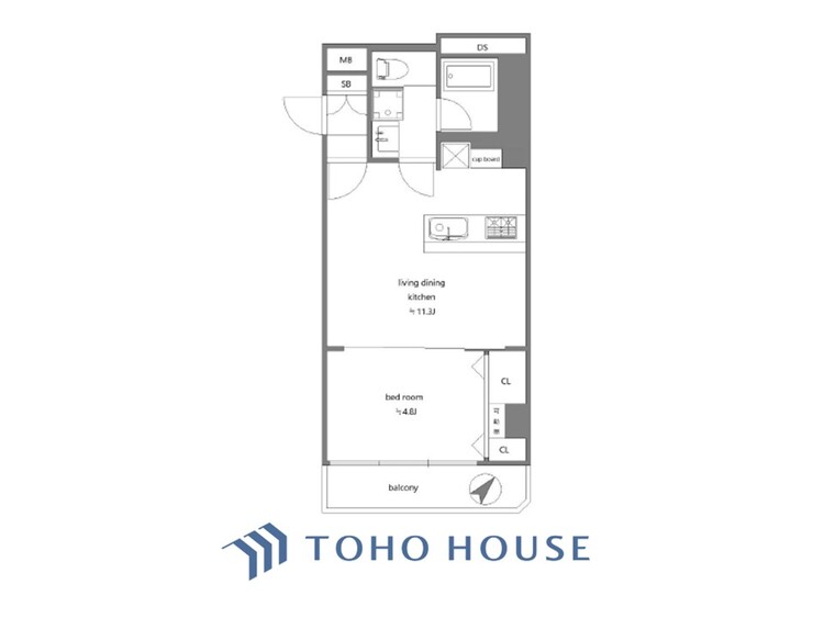 間取り 【house the light is illuminat】採光と風　家事導線も比較的良好で、風通しの良さで過ごしやすい麗(うら)らかな気分にさせてくれるリビング