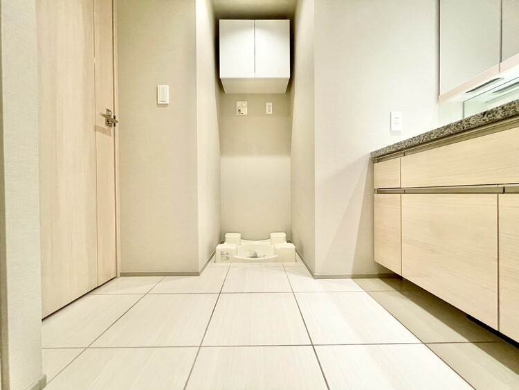 洗面 十分な広さの脱衣所。