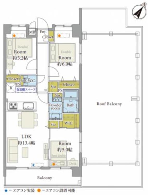 間取り 水回り設備全交換のため清潔感があり気持ちよく暮らせます