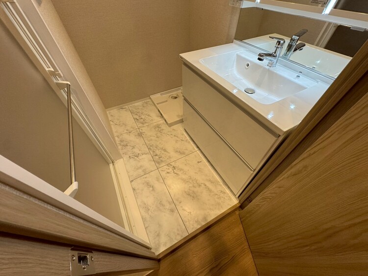 洗面 十分な広さの脱衣所。