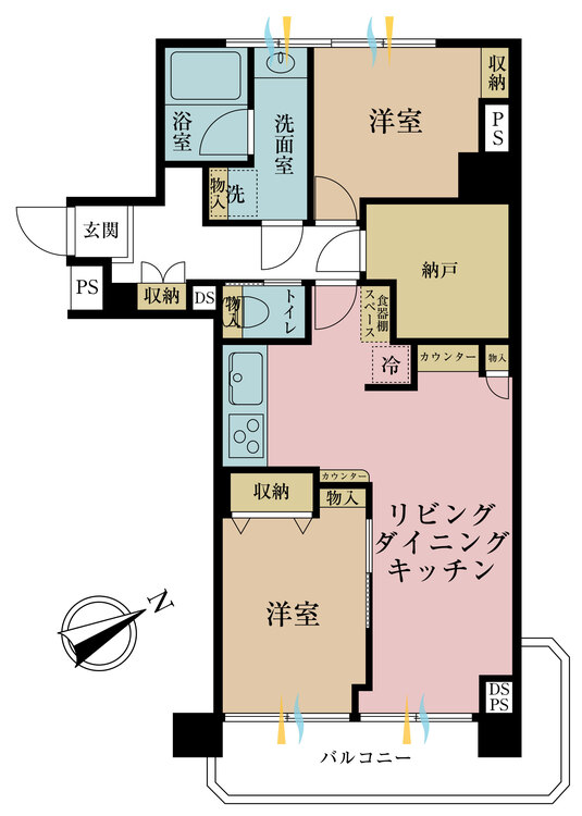 その他 2LDK、専有面積54.96m2