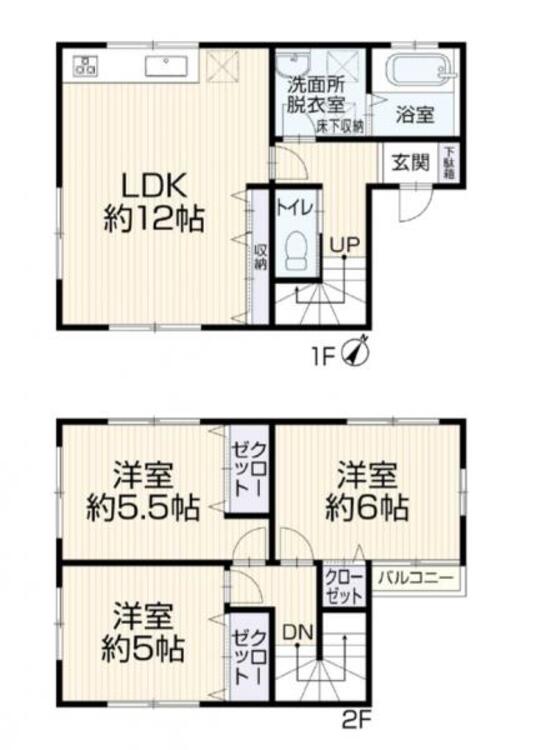 間取り 駐車スペース2台可！前面道路5ｍ幅で車の出し入れも楽々