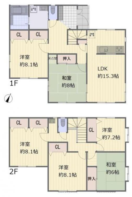間取り 前面道路6ｍ幅、車で移動にスムーズな立地です。