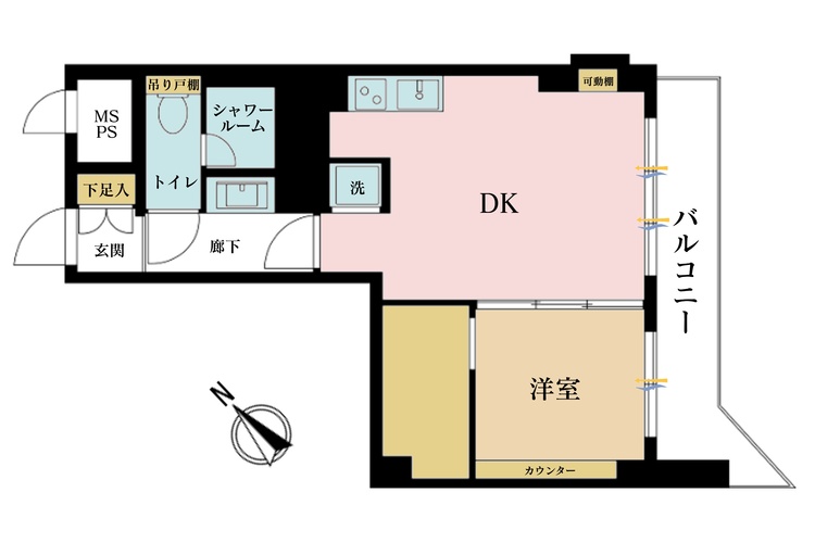 その他 1DK、専有面積37.5m2、バルコニー面積7.92m2