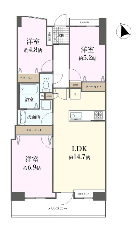 その他 3LDK、専有面積71.12m2、バルコニー面積8.32m2