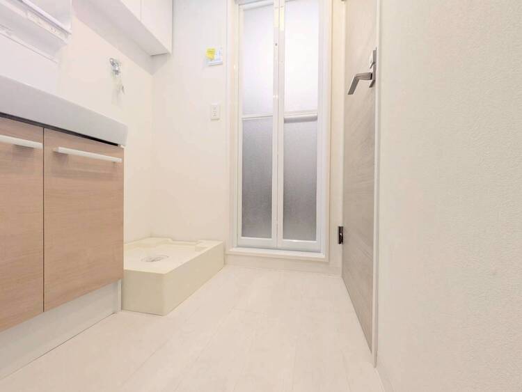 洗面 十分な広さの脱衣所。