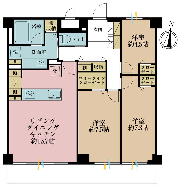 その他 3LDK、専有面積84.6m2、バルコニー面積11.28m2