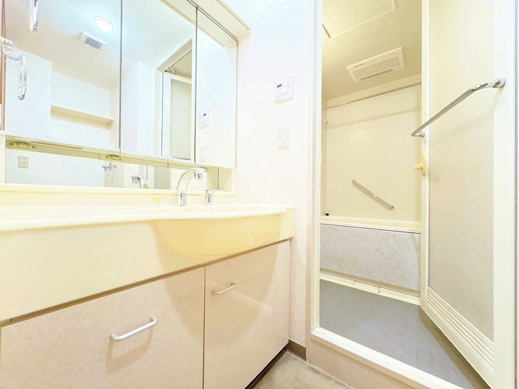 洗面 何かと物が増える場所だからこそ、スッキリと見映えの良い空間に。