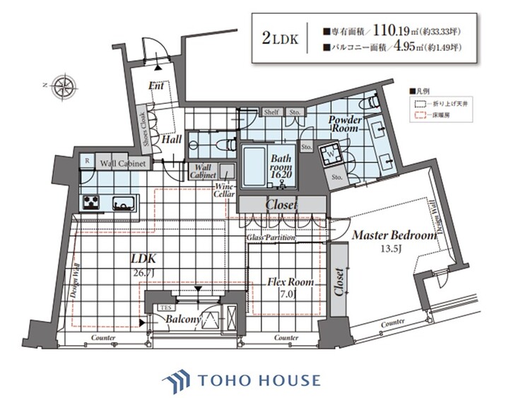 間取り 【house the light is illuminat】採光と風　家事導線も比較的良好で、風通しの良さで過ごしやすい麗(うら)らかな気分にさせてくれるリビング