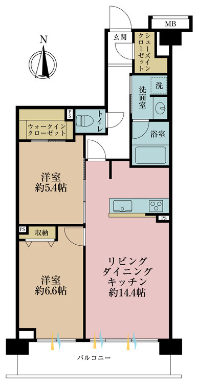 その他 2LDK、専有面積63.12m2、バルコニー面積9m2