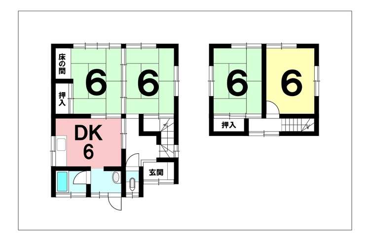 間取り 4DK【建物面積72.45m2(21.91坪)】