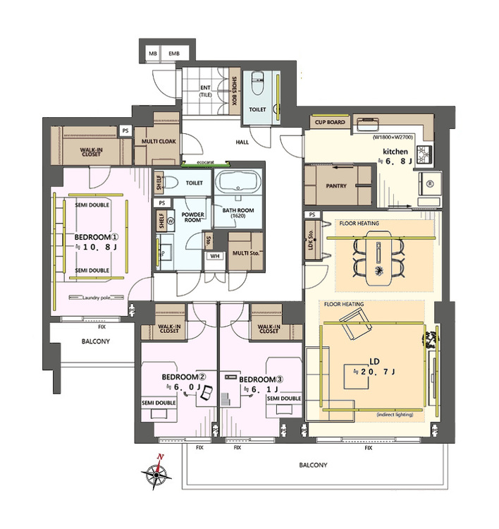 その他 3LDK、専有面積137.66m2、バルコニー面積13.01m2