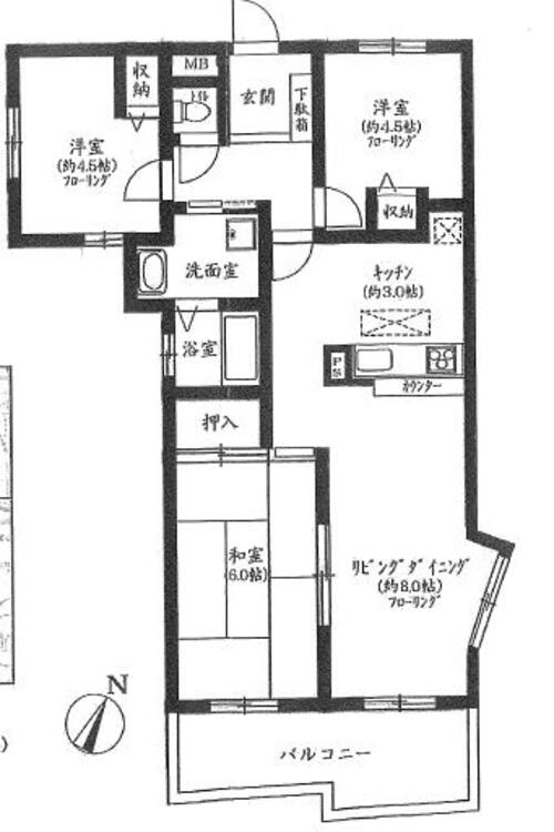 間取り 全室開口部有、陽光と風が通り抜ける住空間です