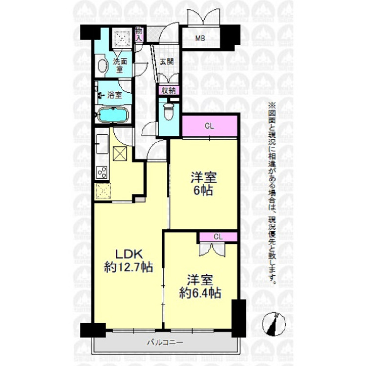 間取り 空室ですのでお気軽にご内覧出来ます！