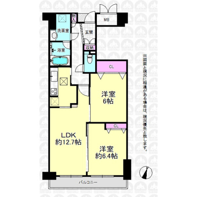 間取り 空室ですのでお気軽にご内覧出来ます！