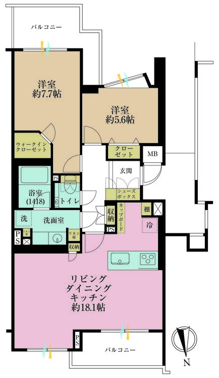 その他 3LDK、専有面積73.27m2、バルコニー面積11.23m2
