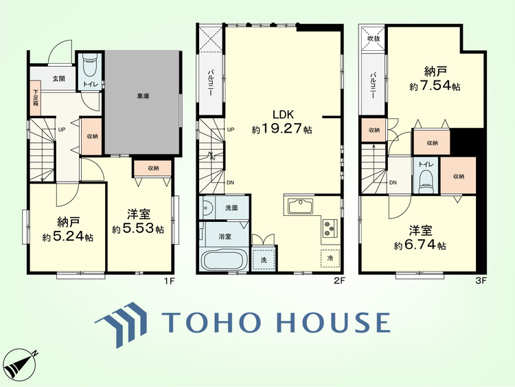 間取り 2SLDK+S　土地面積62.12平米、建物面積99.04平米