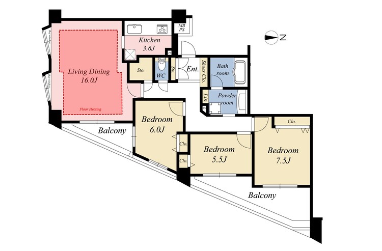 その他 3LDK、専有面積89.24m2、バルコニー面積13.11m2